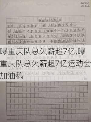 曝重庆队总欠薪超7亿,曝重庆队总欠薪超7亿运动会加油稿