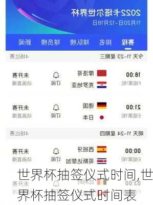 世界杯抽签仪式时间,世界杯抽签仪式时间表