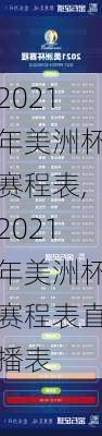 2021年美洲杯赛程表,2021年美洲杯赛程表直播表