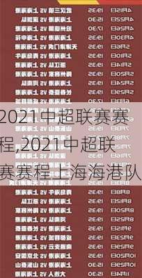 2021中超联赛赛程,2021中超联赛赛程上海海港队