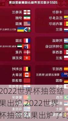 2022世界杯抽签结果出炉,2022世界杯抽签结果出炉了吗