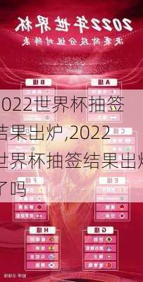 2022世界杯抽签结果出炉,2022世界杯抽签结果出炉了吗