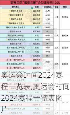 奥运会时间2024赛程一览表,奥运会时间2024赛程一览表图片