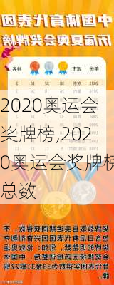 2020奥运会奖牌榜,2020奥运会奖牌榜总数