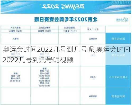 奥运会时间2022几号到几号呢,奥运会时间2022几号到几号呢视频