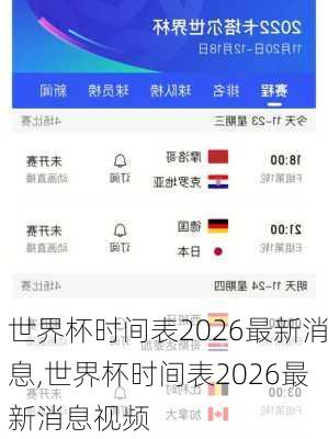 世界杯时间表2026最新消息,世界杯时间表2026最新消息视频