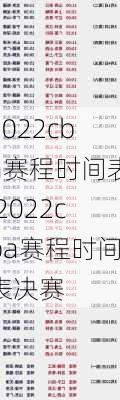 2022cba赛程时间表,2022cba赛程时间表决赛