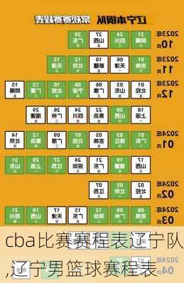 cba比赛赛程表辽宁队,辽宁男篮球赛程表
