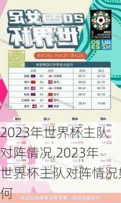 2023年世界杯主队对阵情况,2023年世界杯主队对阵情况如何