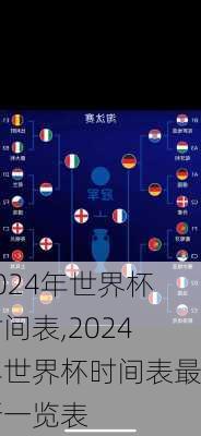 2024年世界杯时间表,2024年世界杯时间表最新一览表