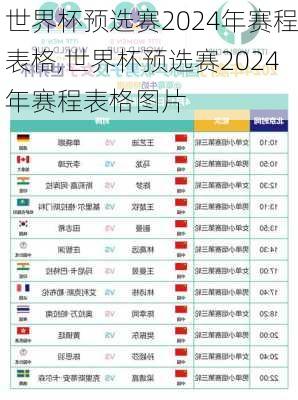 世界杯预选赛2024年赛程表格,世界杯预选赛2024年赛程表格图片