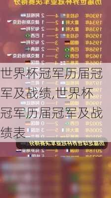 世界杯冠军历届冠军及战绩,世界杯冠军历届冠军及战绩表