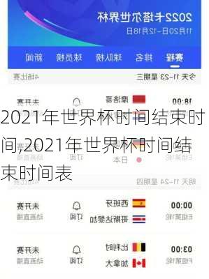 2021年世界杯时间结束时间,2021年世界杯时间结束时间表