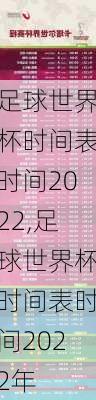 足球世界杯时间表时间2022,足球世界杯时间表时间2022年