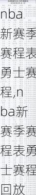 nba新赛季赛程表勇士赛程,nba新赛季赛程表勇士赛程回放