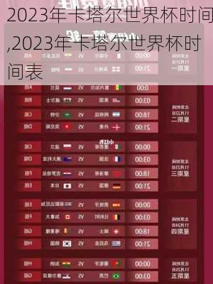 2023年卡塔尔世界杯时间,2023年卡塔尔世界杯时间表