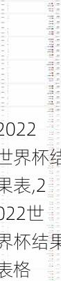 2022世界杯结果表,2022世界杯结果表格