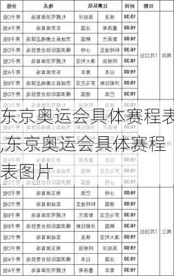 东京奥运会具体赛程表,东京奥运会具体赛程表图片