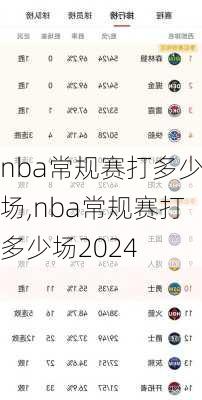 nba常规赛打多少场,nba常规赛打多少场2024