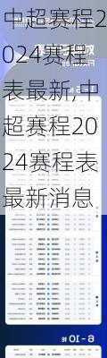 中超赛程2024赛程表最新,中超赛程2024赛程表最新消息