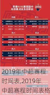 2019年中超赛程时间表,2019年中超赛程时间表格