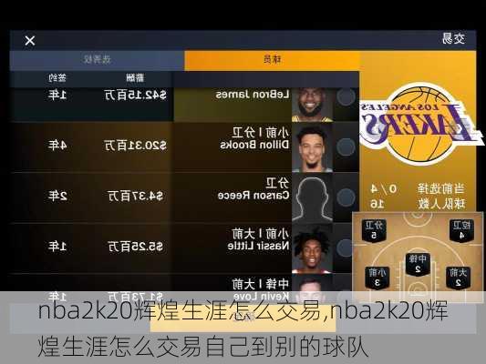 nba2k20辉煌生涯怎么交易,nba2k20辉煌生涯怎么交易自己到别的球队