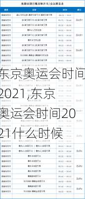 东京奥运会时间2021,东京奥运会时间2021什么时候