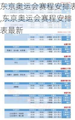 东京奥运会赛程安排表,东京奥运会赛程安排表最新