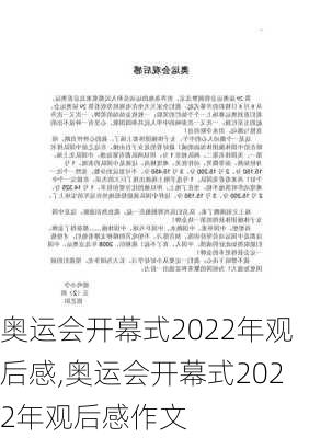 奥运会开幕式2022年观后感,奥运会开幕式2022年观后感作文