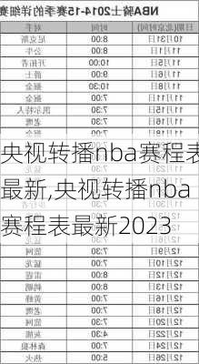 央视转播nba赛程表最新,央视转播nba赛程表最新2023