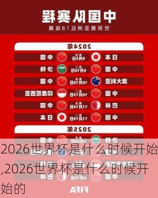 2026世界杯是什么时候开始,2026世界杯是什么时候开始的