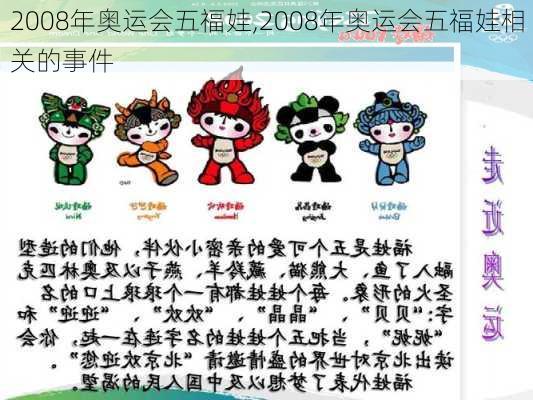 2008年奥运会五福娃,2008年奥运会五福娃相关的事件