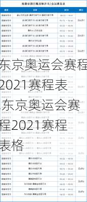 东京奥运会赛程2021赛程表,东京奥运会赛程2021赛程表格