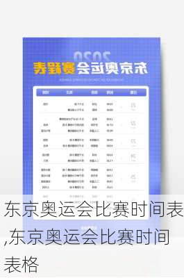 东京奥运会比赛时间表,东京奥运会比赛时间表格