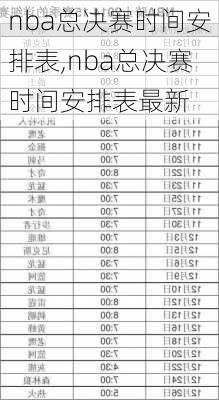 nba总决赛时间安排表,nba总决赛时间安排表最新