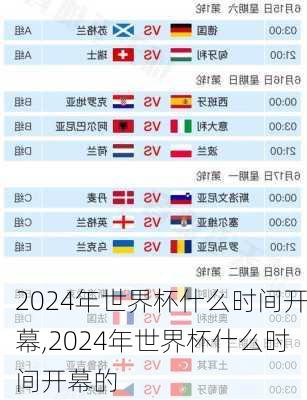 2024年世界杯什么时间开幕,2024年世界杯什么时间开幕的