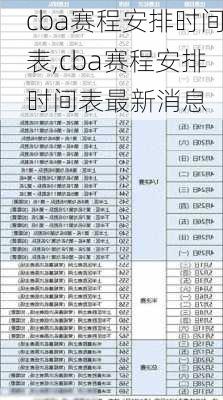 cba赛程安排时间表,cba赛程安排时间表最新消息