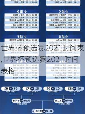 世界杯预选赛2021时间表,世界杯预选赛2021时间表格