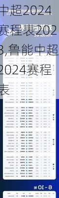 中超2024赛程表2023,鲁能中超2024赛程表