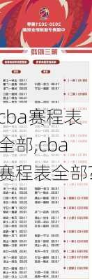 cba赛程表全部,cba赛程表全部?