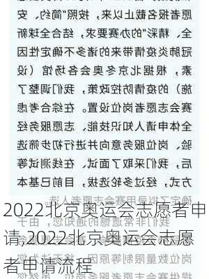 2022北京奥运会志愿者申请,2022北京奥运会志愿者申请流程