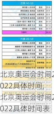 北京奥运会时间2022具体时间,北京奥运会时间2022具体时间表