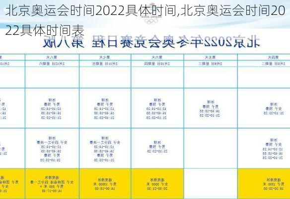 北京奥运会时间2022具体时间,北京奥运会时间2022具体时间表