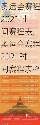 奥运会赛程2021时间赛程表,奥运会赛程2021时间赛程表格