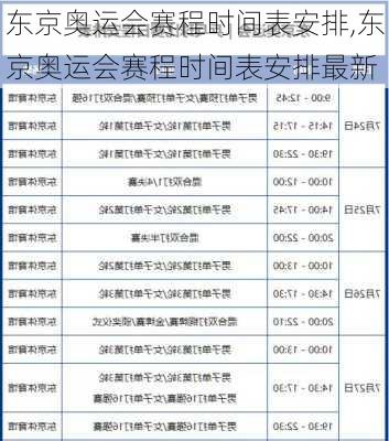 东京奥运会赛程时间表安排,东京奥运会赛程时间表安排最新