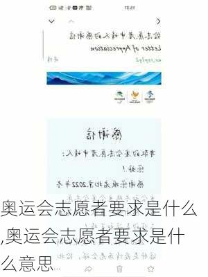 奥运会志愿者要求是什么,奥运会志愿者要求是什么意思