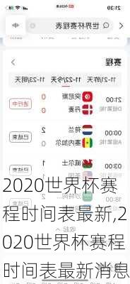 2020世界杯赛程时间表最新,2020世界杯赛程时间表最新消息