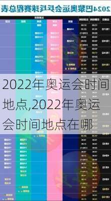 2022年奥运会时间地点,2022年奥运会时间地点在哪