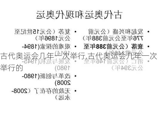 古代奥运会几年一次举行,古代奥运会几年一次举行的