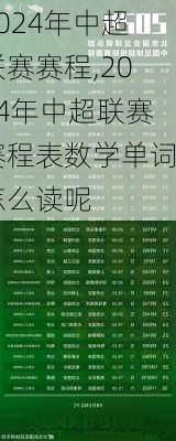 2024年中超联赛赛程,2024年中超联赛赛程表数学单词怎么读呢